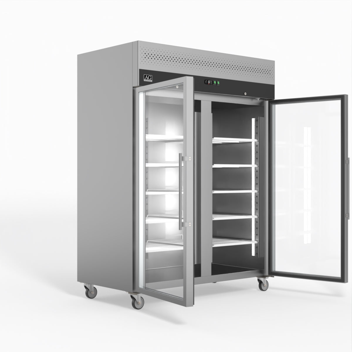 1300 Litre Upright Double Glass Door Display Fridge - GNX1400TNG