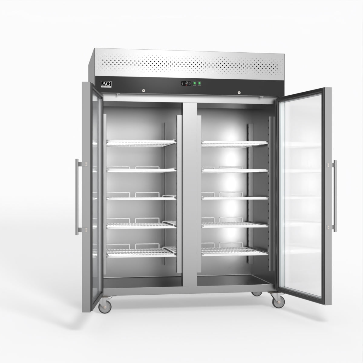 1300 Litre Upright Double Glass Door Display Fridge - GNX1400TNG