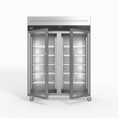 1300 Litre Upright Double Glass Door Display Fridge - GNX1400TNG