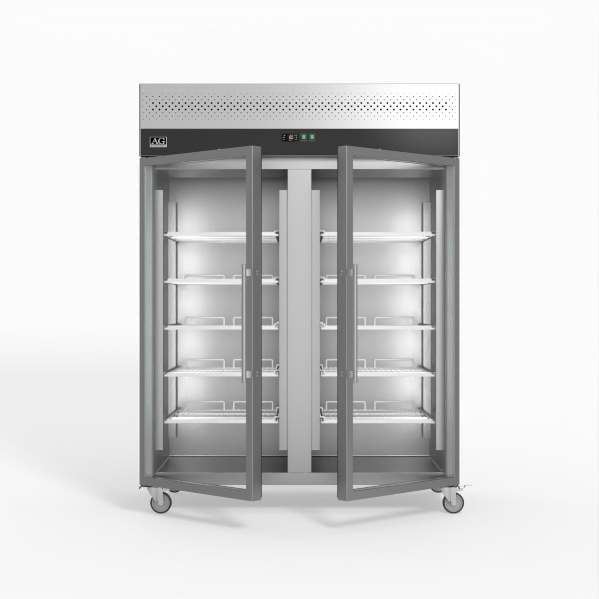 1300 Litre Upright Double Glass Door Display Fridge - GNX1400TNG