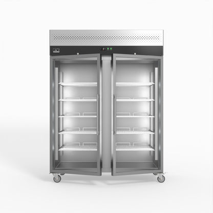 1300 Litre Upright Double Glass Door Display Fridge - GNX1400TNG