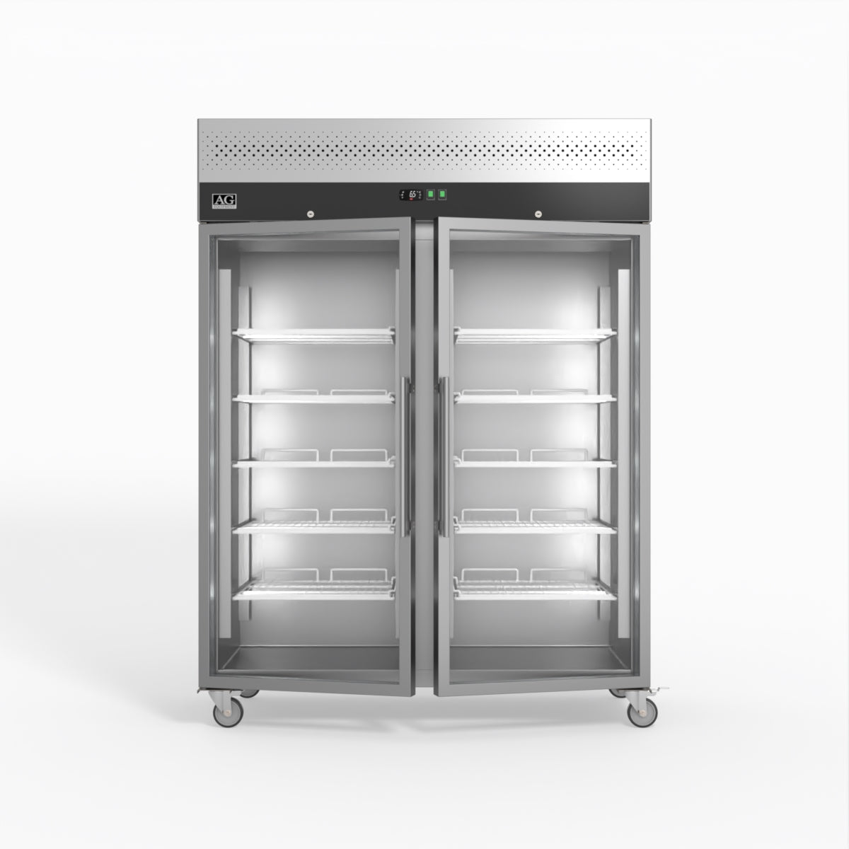 1300 Litre Upright Double Glass Door Display Fridge - GNX1400TNG