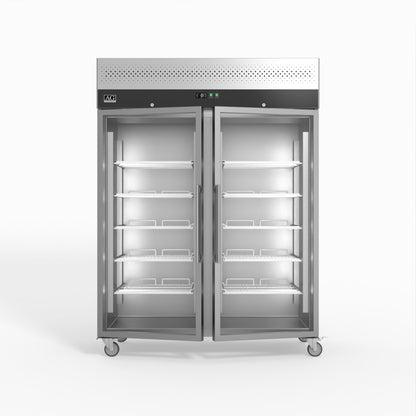 1300 Litre Upright Double Glass Door Display Fridge - GNX1400TNG