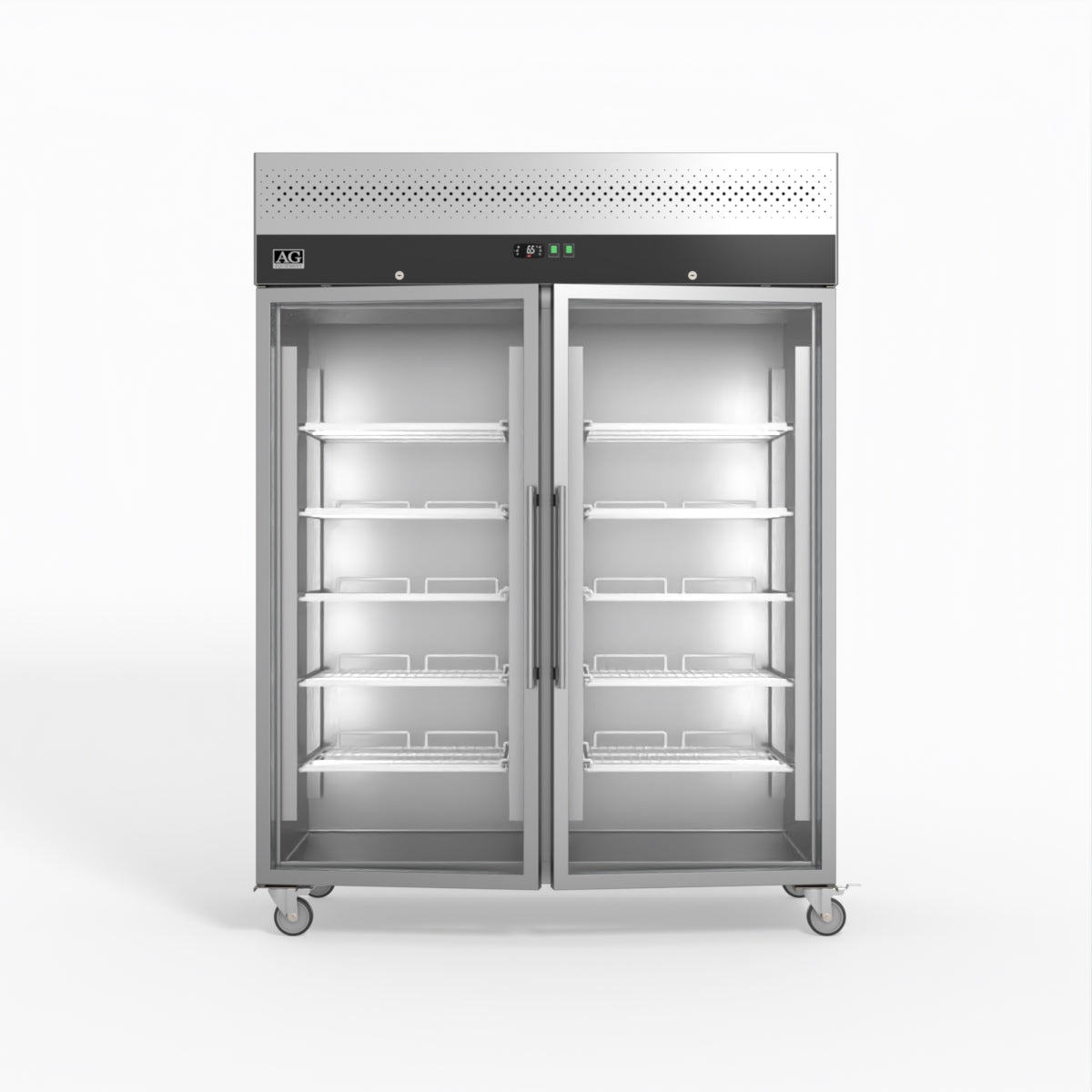 1300 Litre Upright Double Glass Door Display Fridge - GNX1400TNG