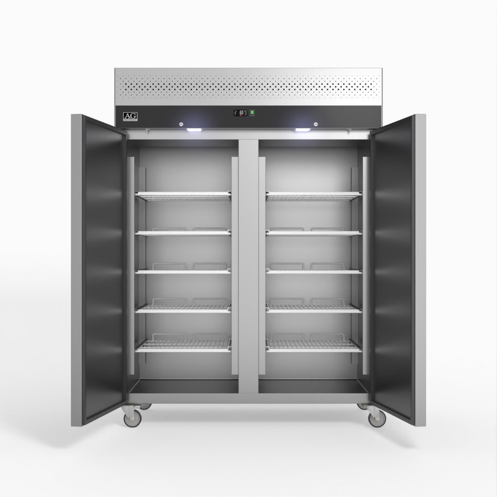 1300 Litre Upright Stainless Steel Double Door Fridge GNX1400TN