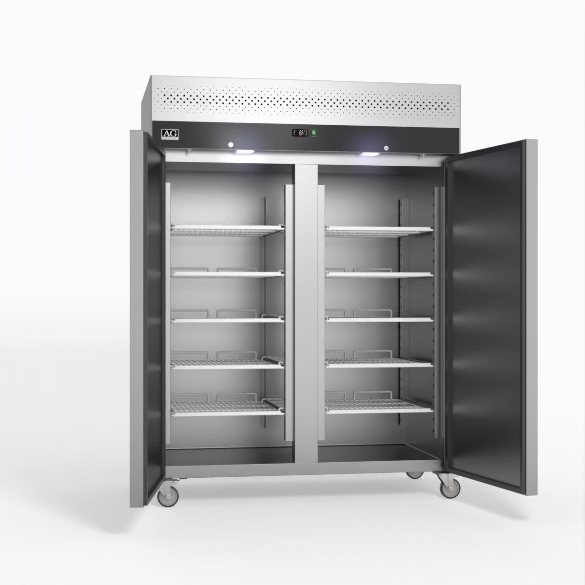 1300 Litre Upright Stainless Steel Double Door Fridge GNX1400TN