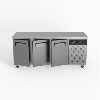 Three Door Commercial Under Bench Fridge 700mm Depth | GNX3100TN