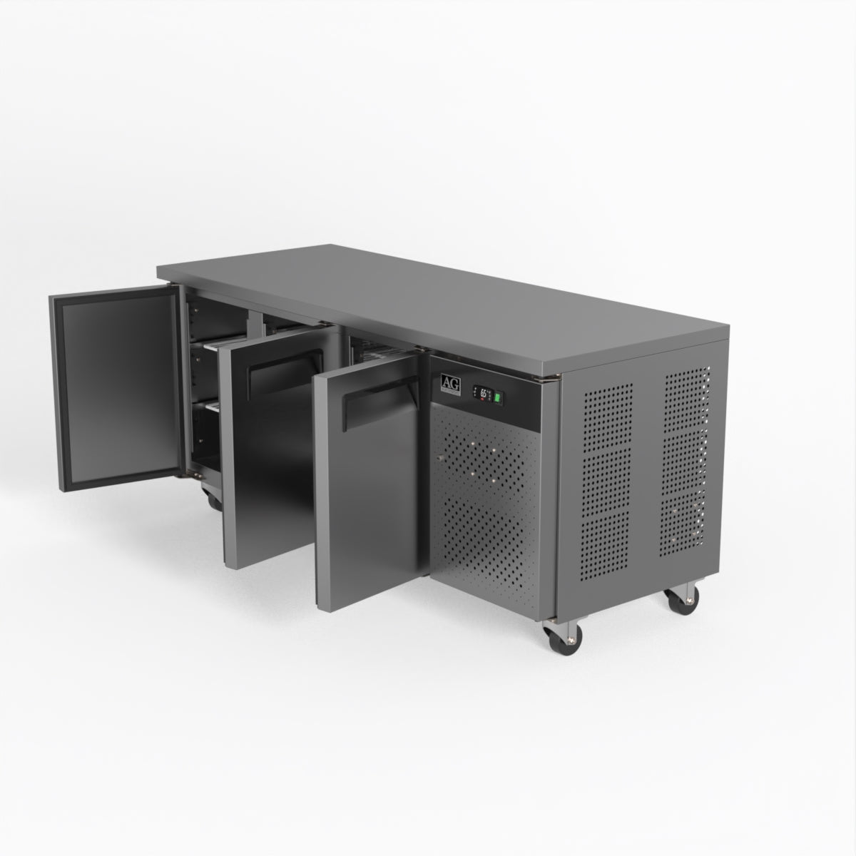 Three Door Commercial Under Bench Fridge 700mm Depth | GNX3100TN