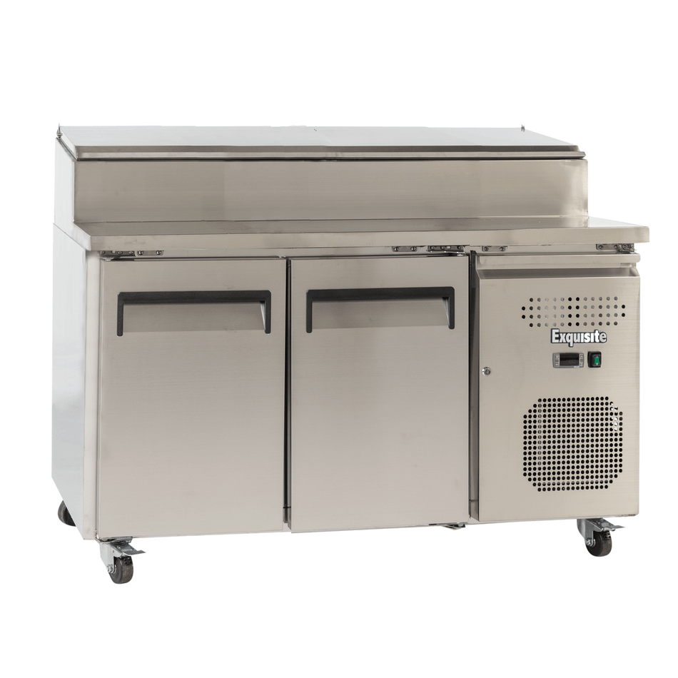 Exquisite MTC263H Two Door Stainless Steel Top Food Preparation Fridge (Excluding Pans)