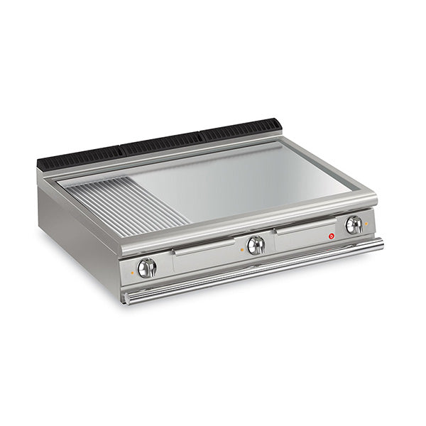 Baron 3 Burner Electric Fry Top With 2/3 Smooth 1/3 Ribbed Chrome Plate Q70FT/E1225