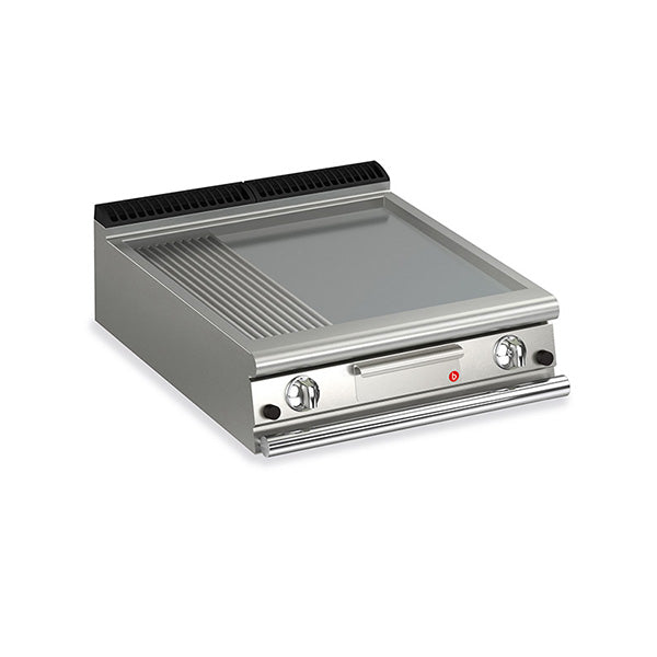 Baron 2 Burner Gas Fry Top With 2/3 Smooth 1/3 Ribbed Mild Steel Plate Q70FT/G820