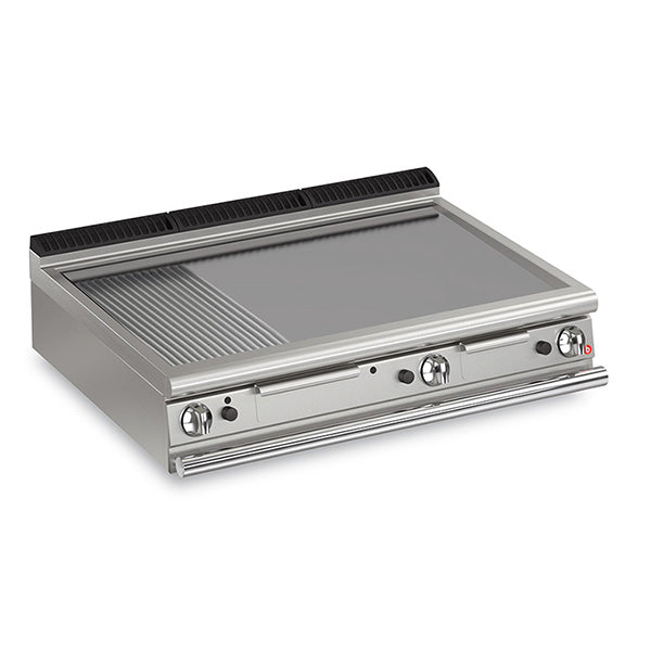 Baron 3 Burner Gas Fry Top With 2/3 Smooth 1/3 Ribbed Mild Steel Plate Q70FTT/G1220