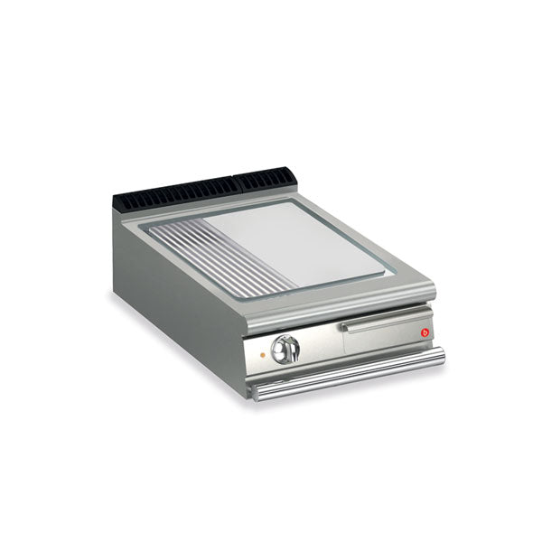 Baron 1 Burner Electric Fry Top With 2/3 Smooth 1/3 Ribbed Mild Steel Plate Q70SFT/E620