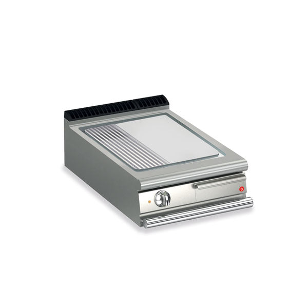 Baron 1 Burner Electric Fry Top With 2/3 Smooth 1/3 Ribbed Chrome Plate Q70SFT/E625