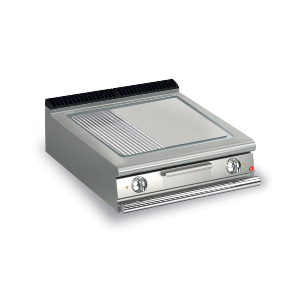 Baron 2 Burner Electric Fry Top With 2/3 Smooth 1/3 Ribbed Mild Steel Plate Q70SFT/E820