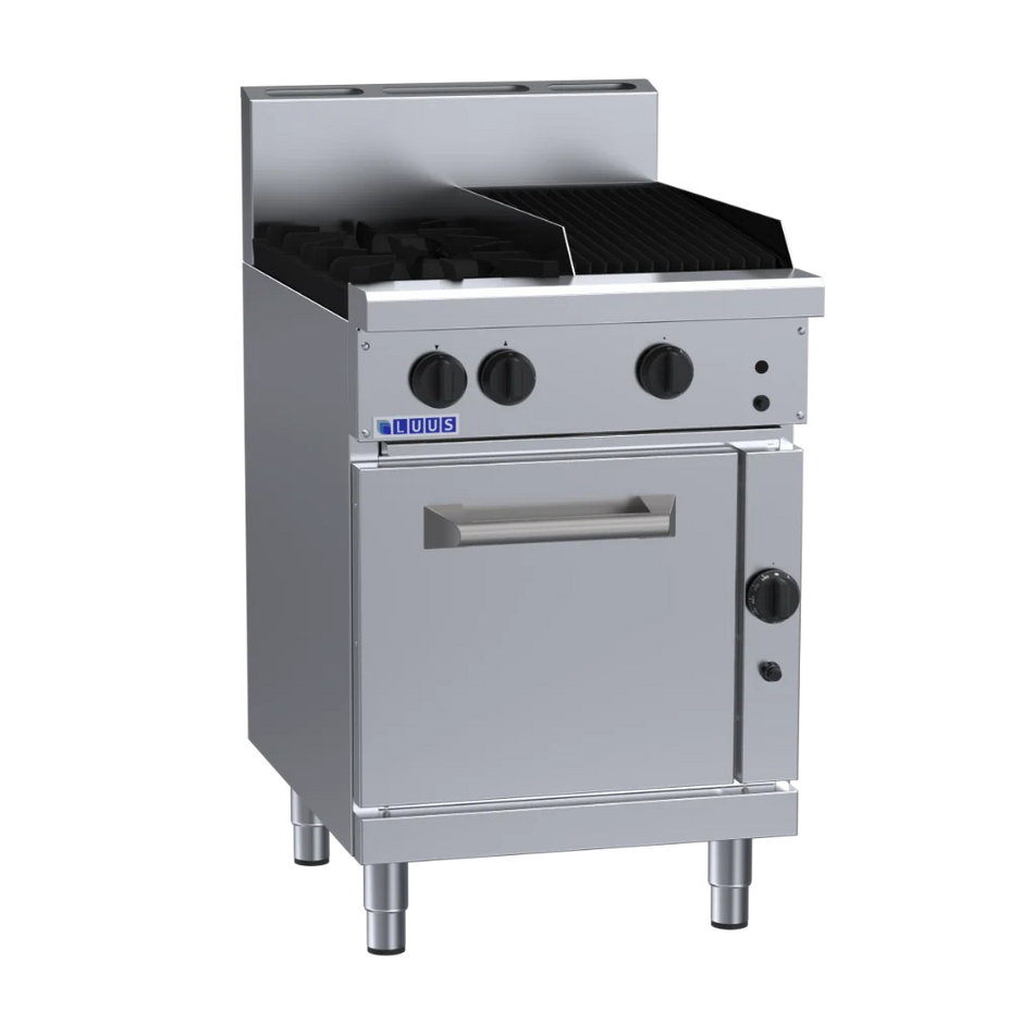 LUUS RS-2B3C – 600mm Professional Oven, 2 Burners & 300mm Char