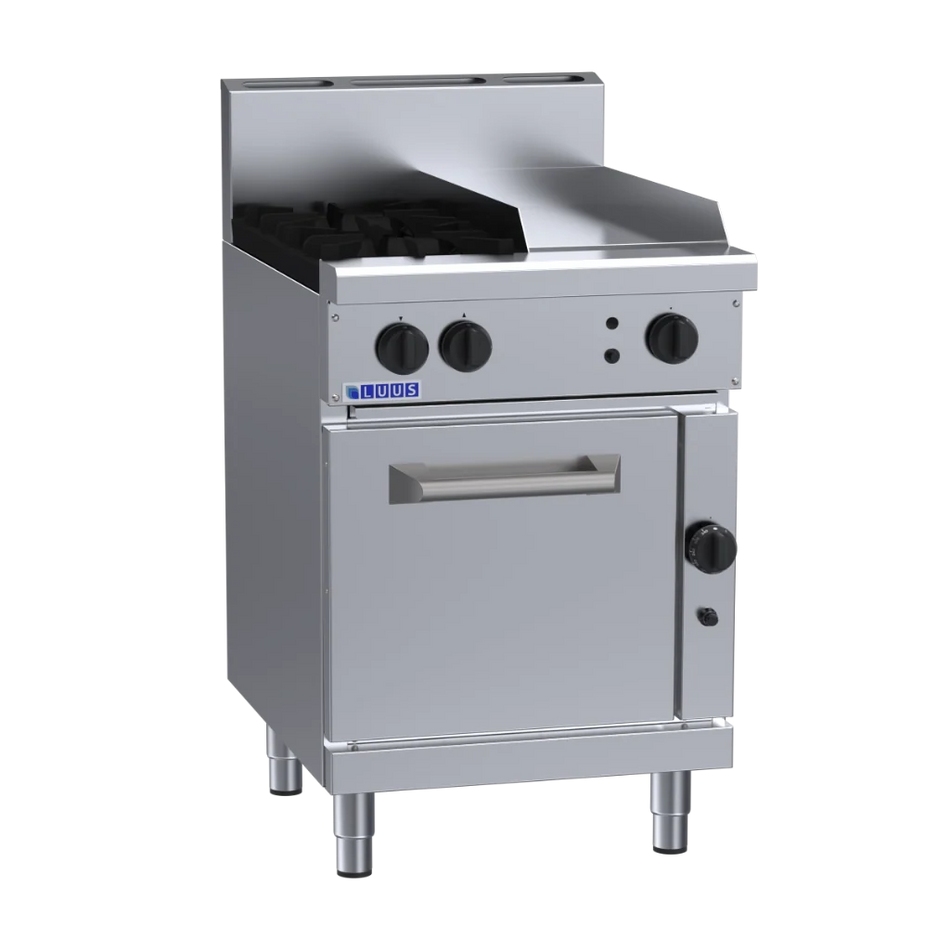 LUUS RS-2B3P 2 Burner Cooktop + 300mm Griddle on Oven