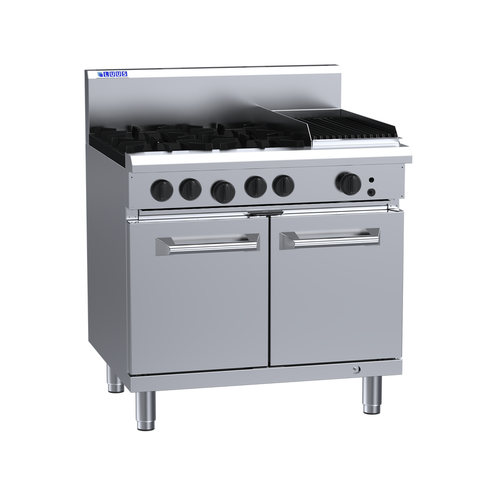 LUUS RS-4B3C 4 Burner Cooktop + 300mm Chargrill With Oven