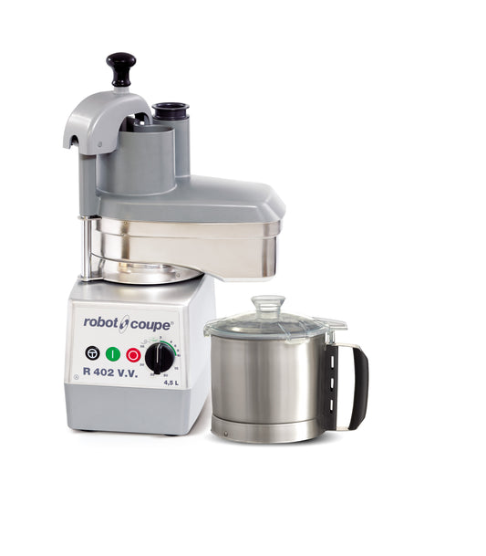 Robot Coupe R 402 V.V. - Food Processor - 4.5L Stainless Bowl - Variable Speed - 4 Discs