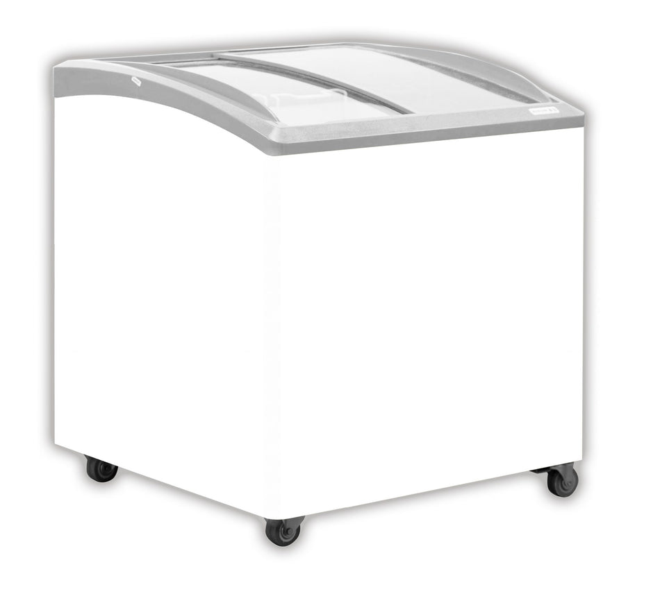 Exquisite SD235K Curved Glass Display Chest Freezer with 3 Baskets