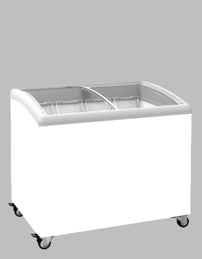Exquisite SD300 Curved Glass Display Chest Freezer with 4 Baskets