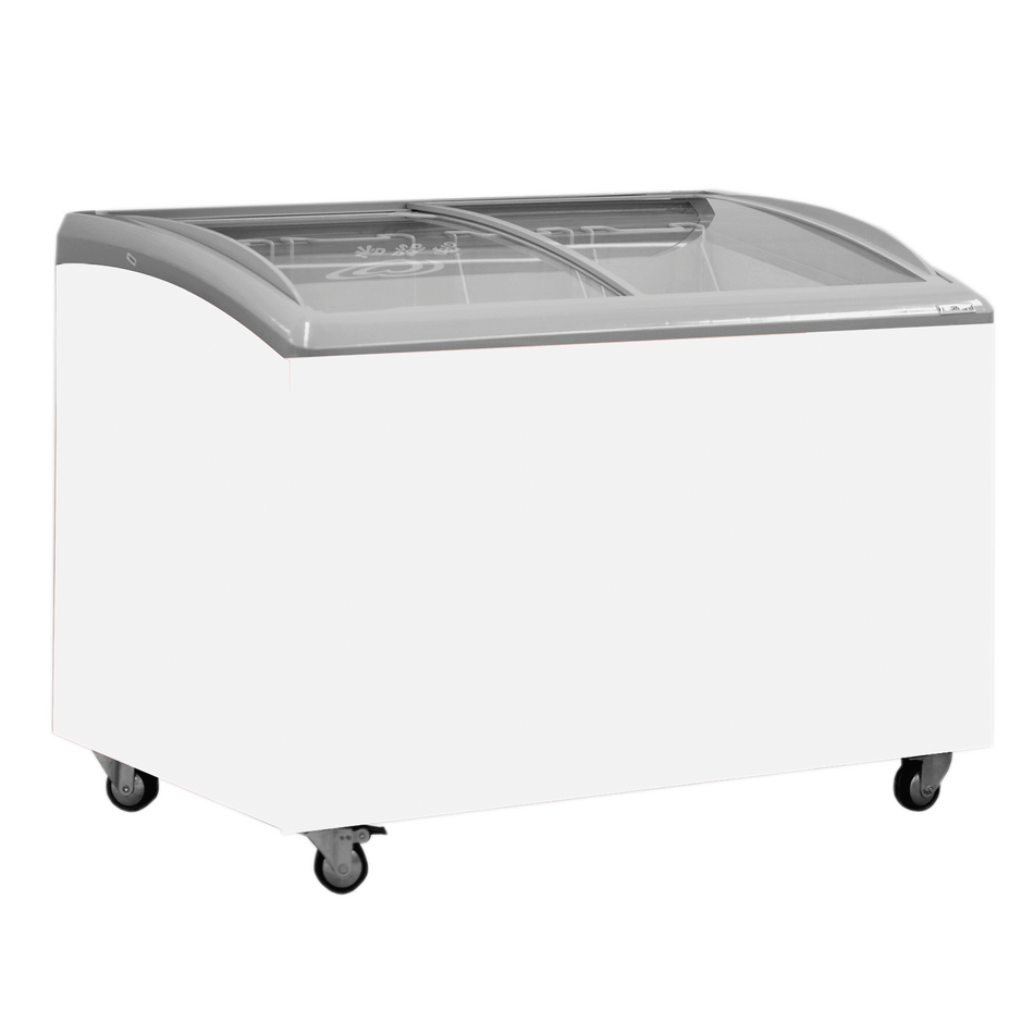 Exquisite SD400 Curved Glass Display Chest Freezer with 5 Baskets