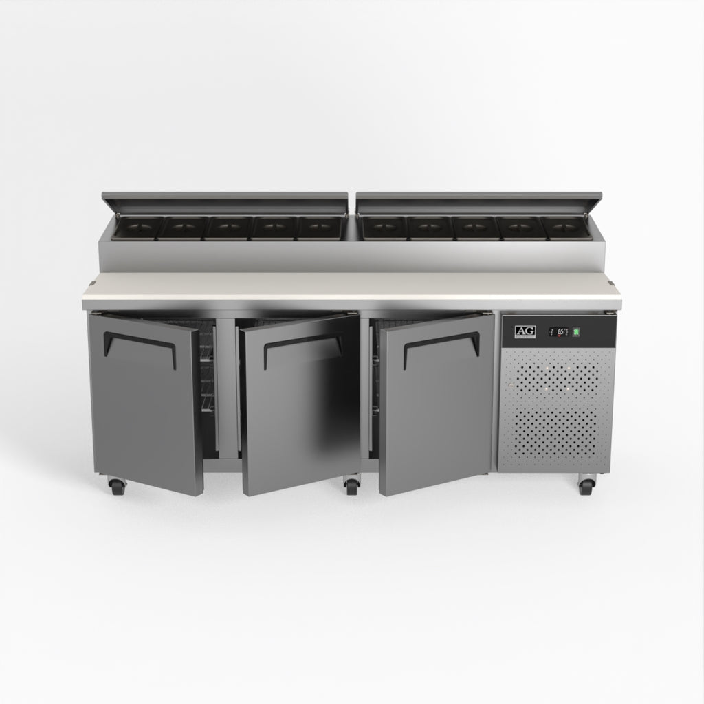 3 Door Saladette Fridge - 10 x 1/3 GN Trays SH3000-800