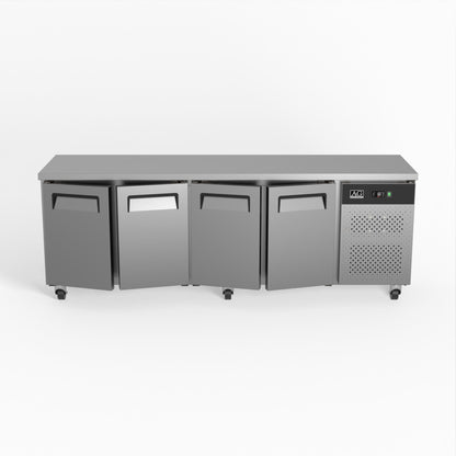 Four Door Commercial Worktop / Under Bench Fridge 600mm Depth SLX4100TN