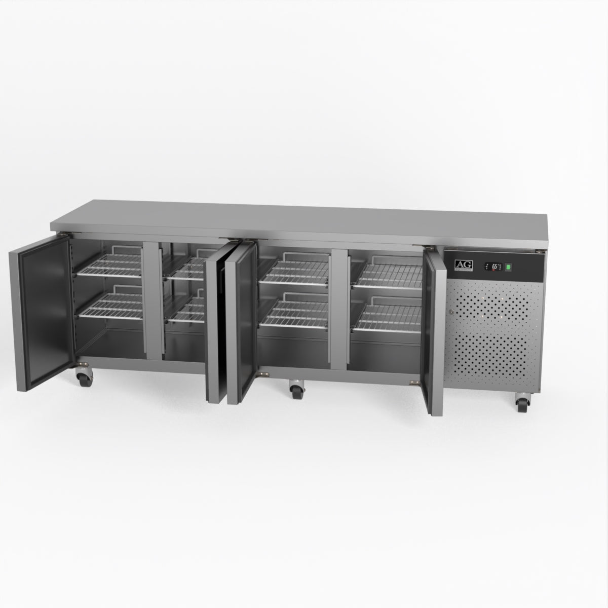 Four Door Commercial Worktop / Under Bench Fridge 600mm Depth SLX4100TN