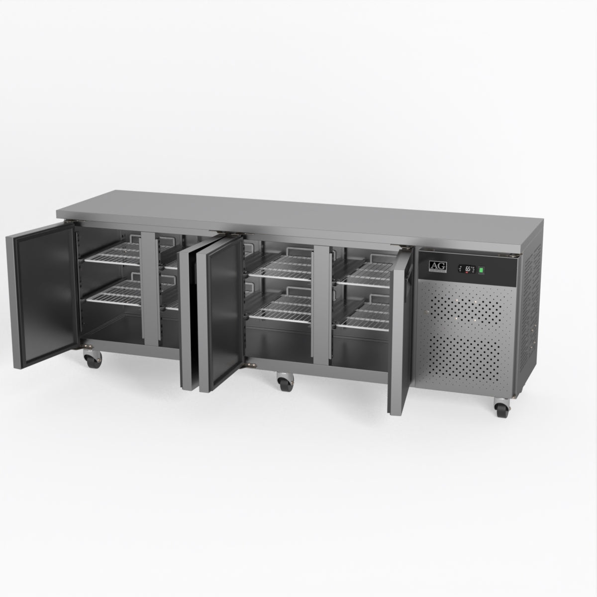 Four Door Commercial Worktop / Under Bench Fridge 600mm Depth SLX4100TN