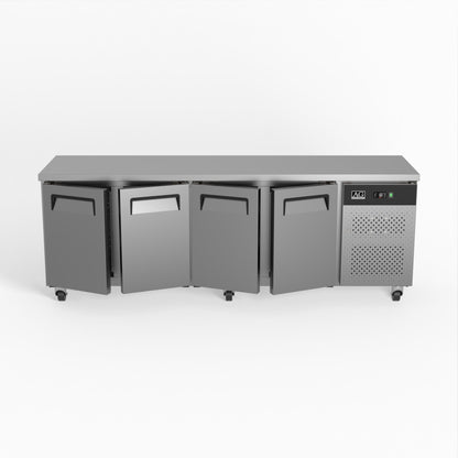 Four Door Commercial Worktop / Under Bench Fridge 600mm Depth SLX4100TN