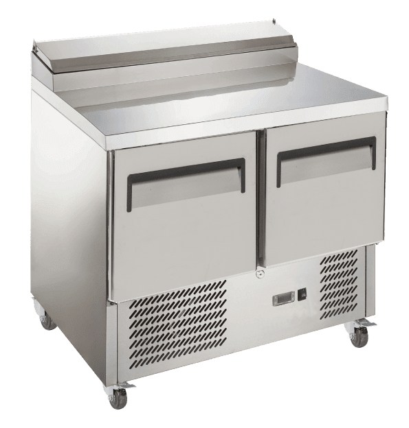 Exquisite STC250 Two Door Stainless Steel Top Food Preparation Fridge