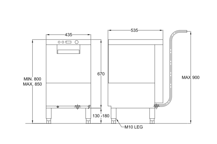 Eswood SW400 Undercounter Smartwash Glass Washer