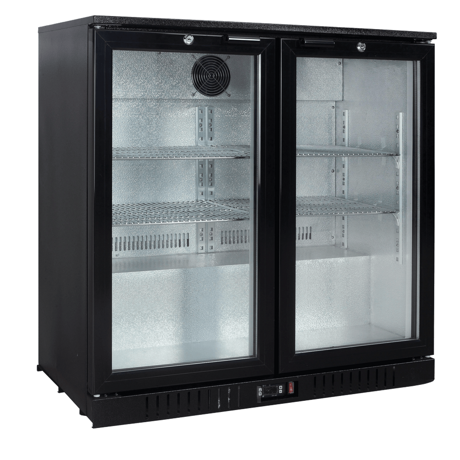 Exquisite UBC210 Two Swing Doors Backbar Display Fridge 900mm Height