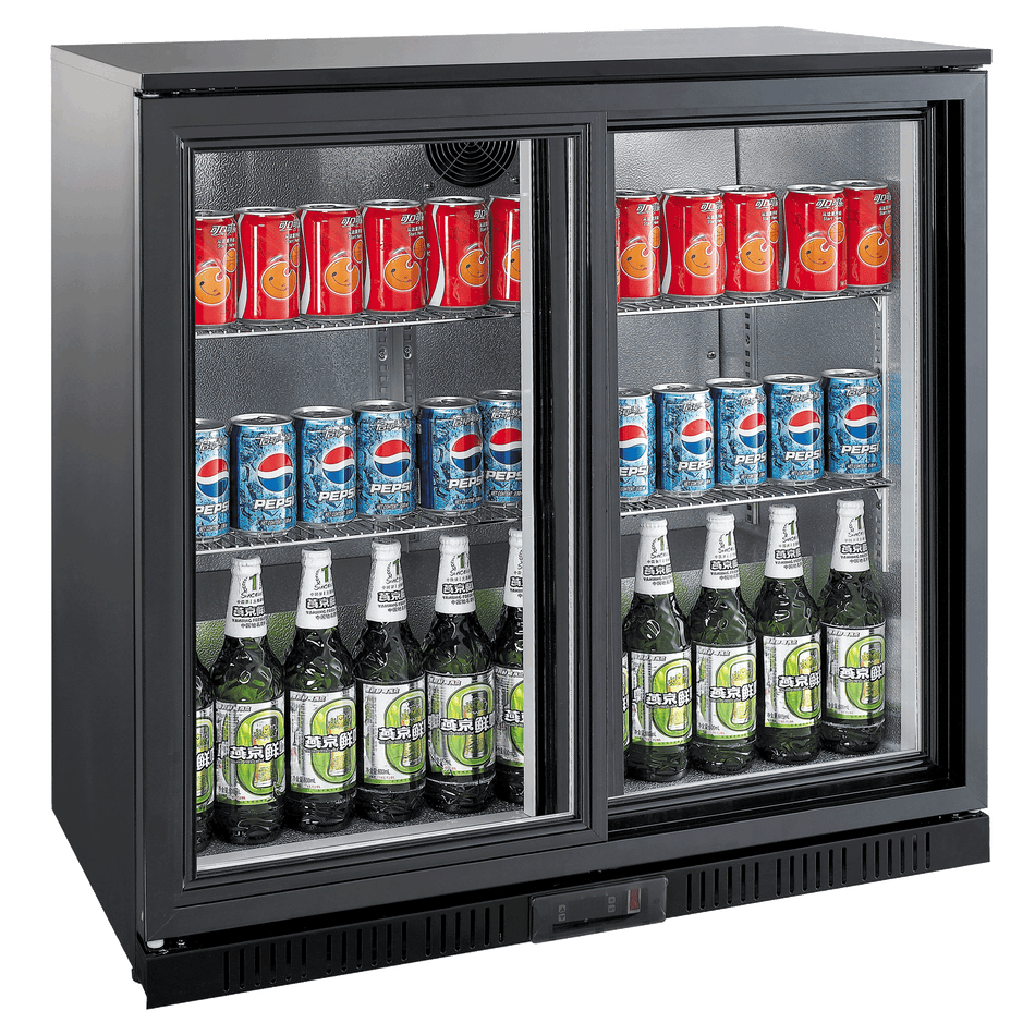 Exquisite UBC210S Two Sliding Doors Backbar Display Fridge 900mm Height