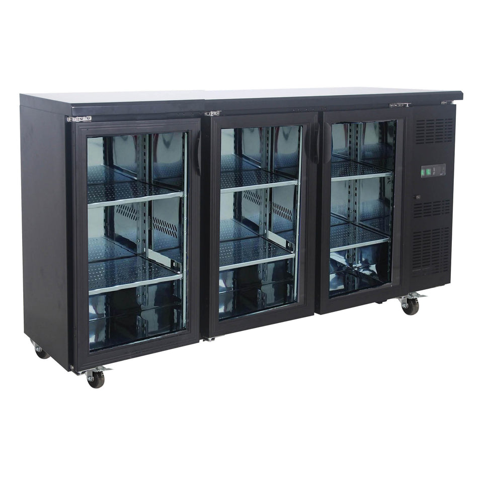 Exquisite UBC570 Three Glass Doors Underbench Storage Fridge 570 Litre