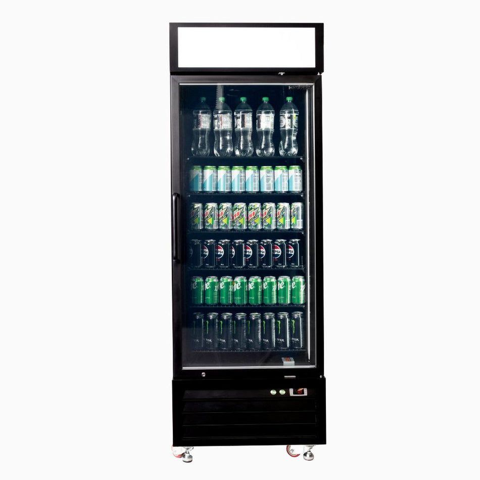 Bromic UC0550GDL-NR 546L Upright Display Fridge – 1 Glass Door with LED Lightbox