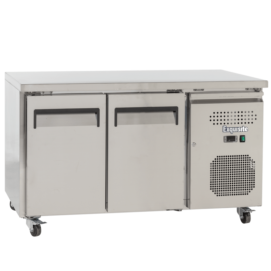 Exquisite SSC260H Two Solid Doors Underbench Storage Fridge Slimline 260 Litre