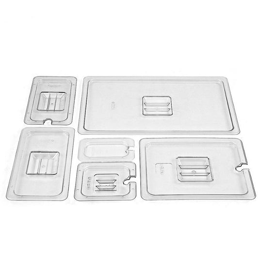 1/9 - Clear - Notched Gastronorm Pan Lid - PolyCarbonate - 6 PACK 176*108*11mm