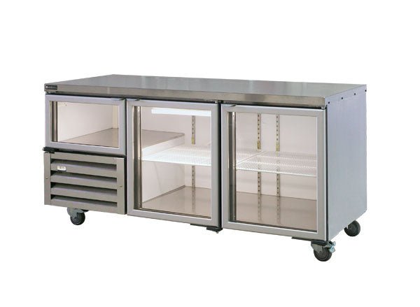 Anvil UBG1800(H) Underbench Fridge 2 1/2 Glass Doors