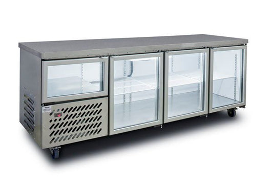 Anvil UBG2400(H) Glass Door Underbench Fridge 3 1/2 Glass Doors