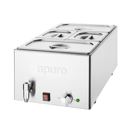 Apuro Bain Marie with Tap & Pans 2 x GN 1/3 & 2 x GN 1/6 FT692-A