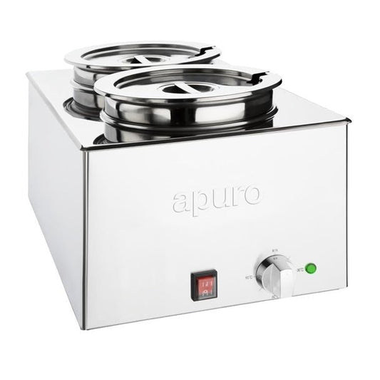 Apuro Bain Marie with Round Pots 2x 5.2Ltr FT695-A