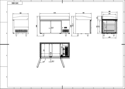 Atosa 2 Door Pizza Table Fridge 1510mm EPF3495