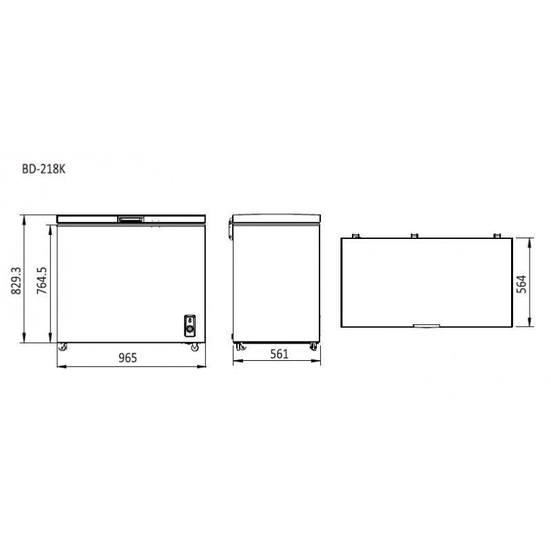 Atosa 218L Solid Top Chest Freezer BD-218K