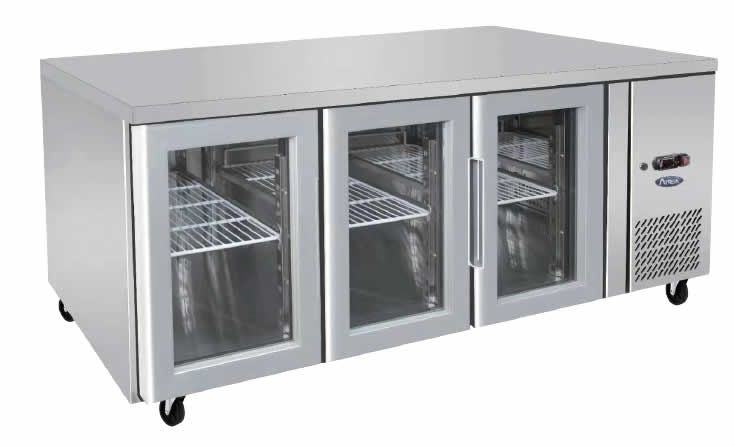 Atosa Glass Three Door Workbench Fridge 1795mm EPF3731