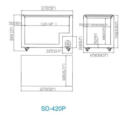 Atosa Glass Top Chest Freezer SD-420P