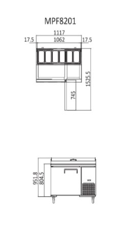 Atosa 1 Door Pizza Prep Table Fridge 1117mm MPF8201