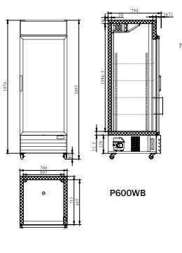 Atosa Double Glass 1000L Upright Fridge P1000WB-A