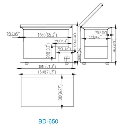 Atosa Solid Top Chest Freezer 560L BD-650